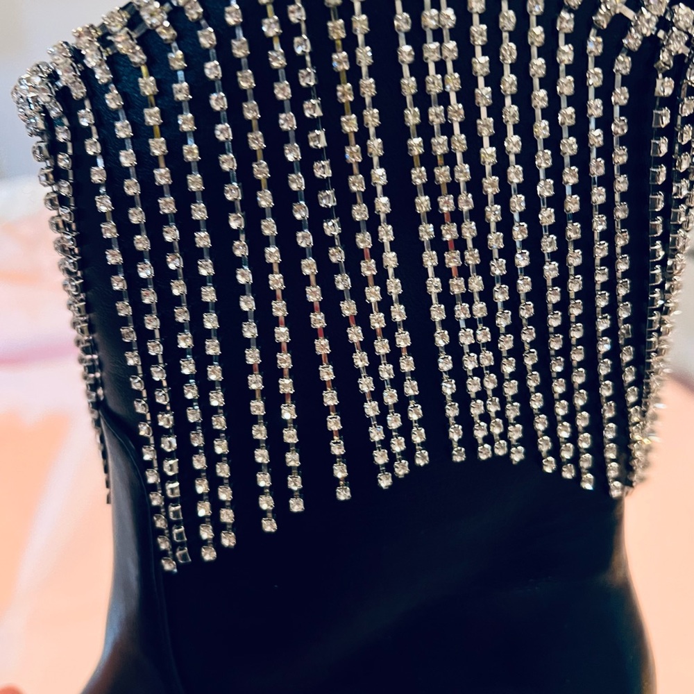 Black and rhinestone cowboy boots - Picture 4 of 4